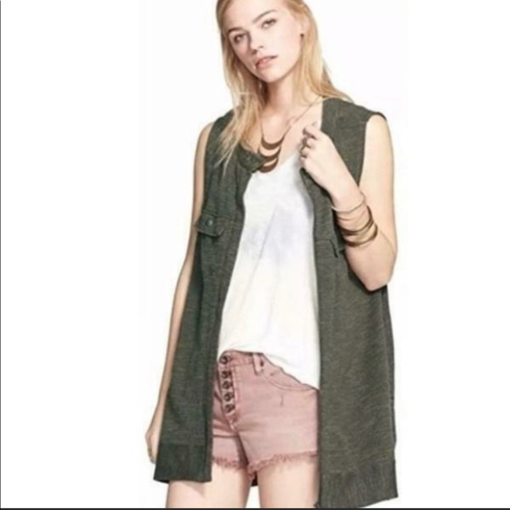 NWOT Free People Military Green Highway Vest Jacket size S
